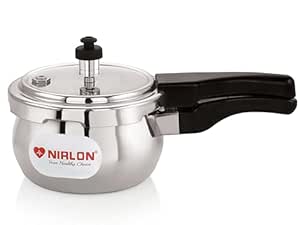 off : NIRLON Handi Aluminium Outer Lid Induction Base Pressure Cooker 1.5 Litrer (Silver)