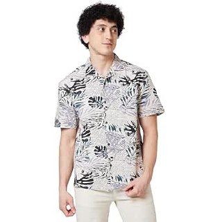Spykar Men Relaxed Fit Cuban Collar Half Sleeve Printed