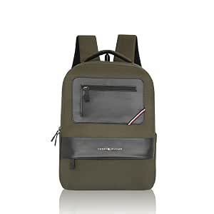 Tommy Hilfiger Unisex Backpack Blackburn - Olive+Black | Water-Resistant | Padded Laptop Sleeve |…
