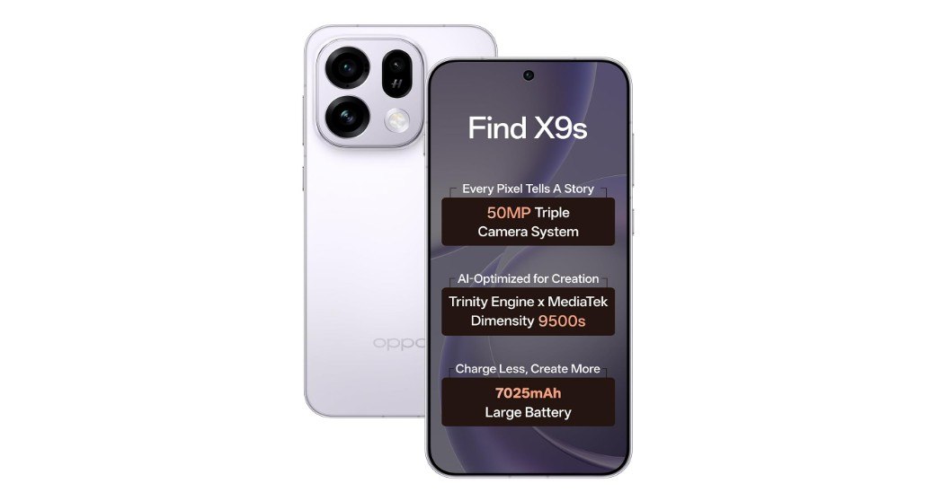 Oppo Find X9s 5G (Lavender Sky, 12GB, 512GB