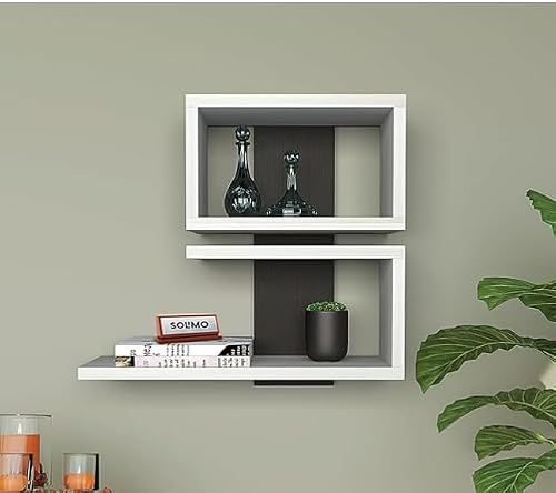 Furniture Caf Modern Wooden Wall Mounted Shelf Stylish Floa...