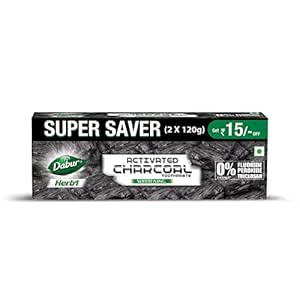 DABUR Herb'L Activated Charcoal Toothpaste 240G (120G x2, Pa...