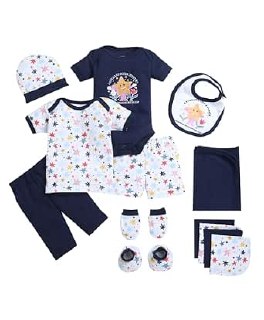 BUMZEE Navy & White Baby Boys Baby Gift Set Pack Of 13 Age - 0-3 Months (Peb9548-nbl.wht)