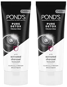 POND'S Pure Detox Face Wash 200 g, Daily Exfoliating & Brightening Cleanser, Deep Cleans Oily Skin…