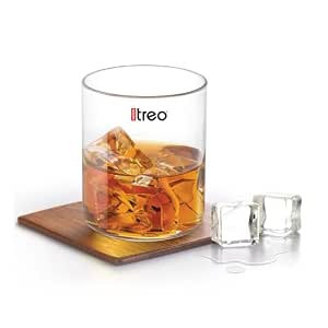 Treo by Milton Vector Crystal Clear Whiskey Glasses Set of 6 | Bar Drinking Glass Set | Premium…