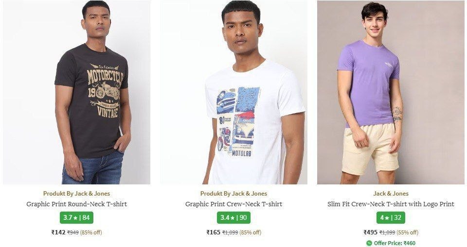 AJIO Loot : Upto 85% Off On Jack & Jones Clothing.