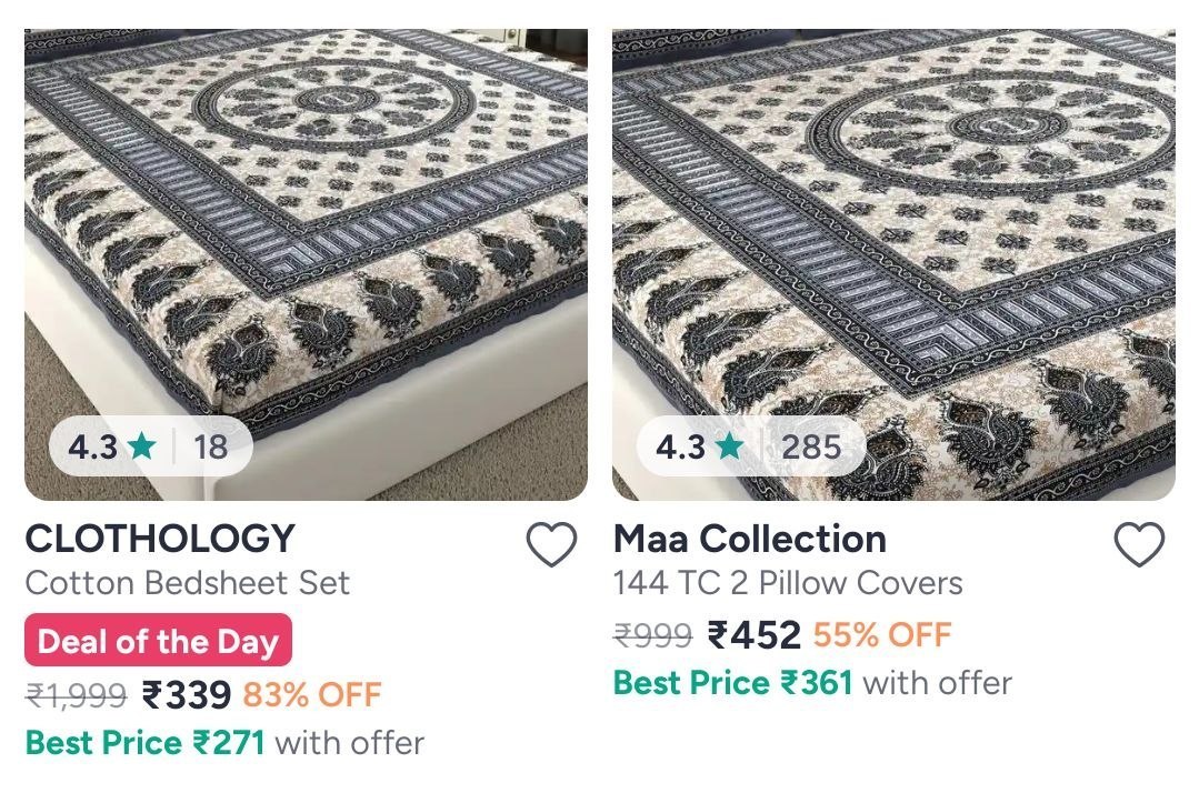Jaipuri Bedsheets Under 499
