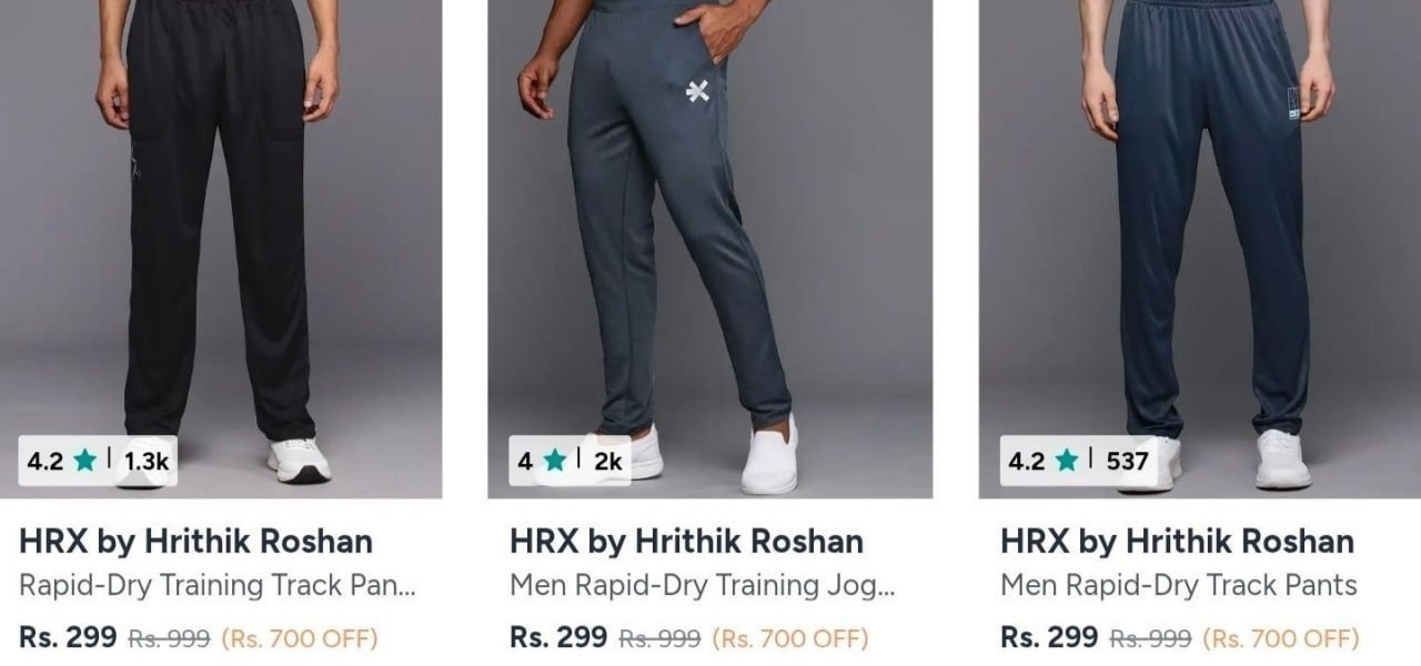 Myntra : HRX Trackpants Starting From ₹299