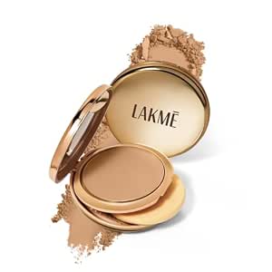 Lakme Unreal Dual Cover Pressed Powder, 2 In 1 Compact + Foundation, 9g