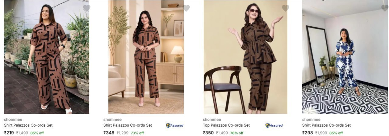 Women Co Ords set from Rs219