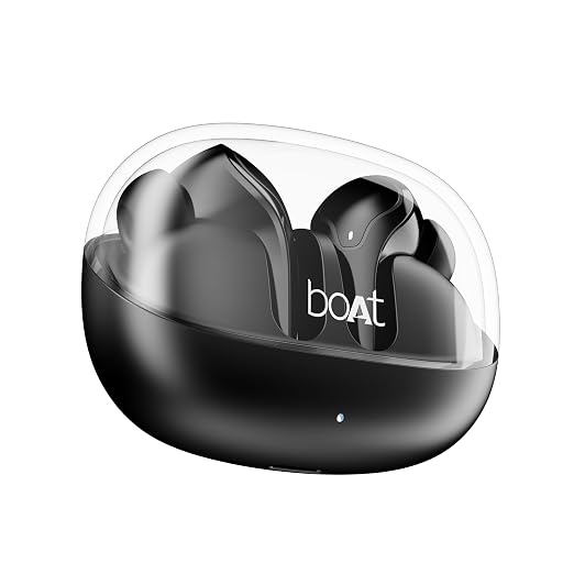 boAt Airdopes 311 Pro, 50H Battery, Fast Charge,ENx Tech, Transparent LID, Low Latency,Stream Ad Free Music via App Support, Bluetooth Earbuds, TWS Ear Buds Wireless Earphones with mic (Active Black)