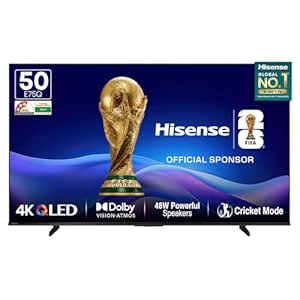 Hisense 126 cm (50 Inches) 4K Ultra HD Smart QLED TV | 48W Powerful Speakers | D...