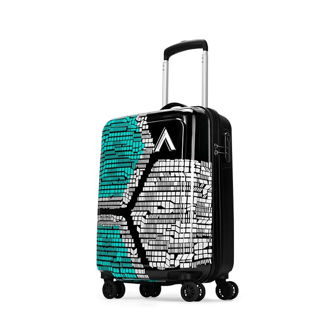 Aristocrat Bruce Cabin Trolley Bag 54cm | Small | Hard Luggage | Smooth 8-Wheel Suitcase | Secure Combination Lock with Sturdy Zipper | Full Fabric Convipack | 3-Year Warranty (Blue)