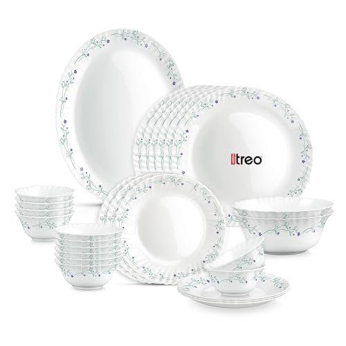 Treo by Milton Opalware Aurelia Murel Dinner Set of 27 | Ser...