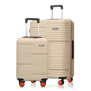 HRX Zanzibar 2Pc Set (Cabin + Medium) Beige Polypropylene Hard Shell Suitcase Set - Premium Travel…