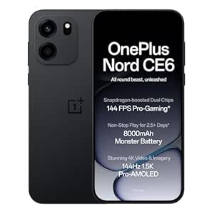 OnePlus Nord CE 6, 8GB+128GB, 144Hz 1.5K AMOLED Display, 8000mAh ₹33,999.