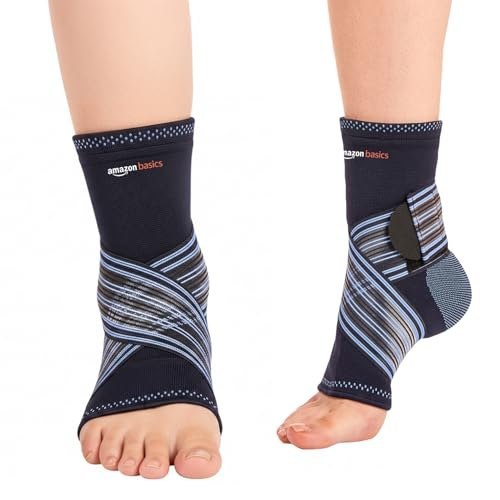 Amazon Basics Premium Ankle Support | Adjustable Compression for Daily Comfort | Breathable Fabric | Padded Design for Stability | Unisex | XL