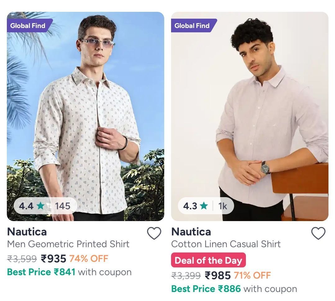 Myntra : Upto 74% OFF on Nautica Mens Shirts