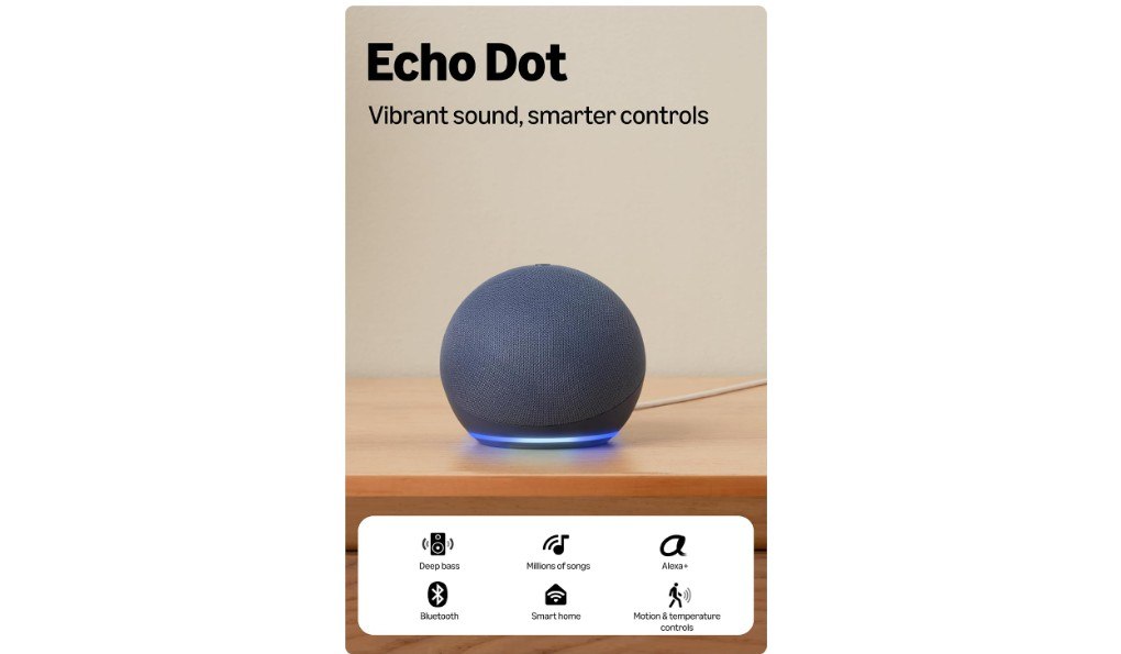 Amazon Echo Dot (5th Gen), smart speaker with Alexa+
