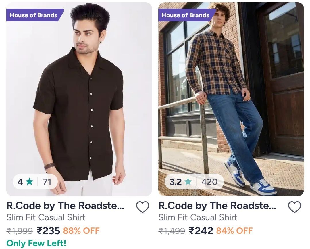 Myntra : Upto 89% Off On Roadster Clothing.