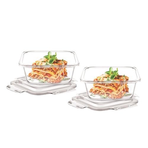 Signoraware Safe Store Glass Square Containers | Airtight & ...