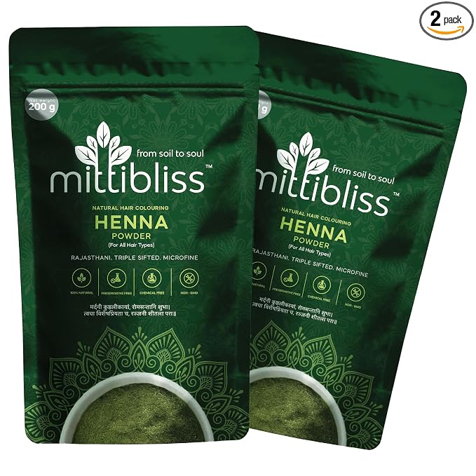 Natural Mehndi/Henna Powder for All Types of Hair | Triple Filtered Microfine Henna Chemical Free Hair Colour & Deep Hair Conditioner | Adds Natural Shine & Softness