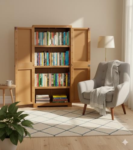 Cello Novelty Big Bookshelf, Sandalwood Brown | 2 Dustproof ...