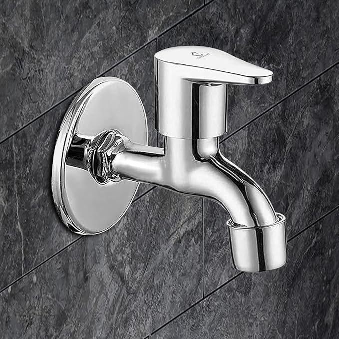 COSSIMO Stainless Steel Bib Cock Tap Bathroom Faucet, Single Handle, Chrome Finish