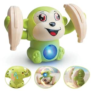 Lifelong Cuppy Dancing Monkey Toy for Babies & Kids with 360° Tumbling, Rolling & Glowing Lights &…