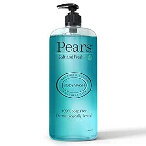 Pears 98% Pure Glycerin Soft & Fresh Glow Body Wash with Mint Extract and 0% Parabens & Soap for…