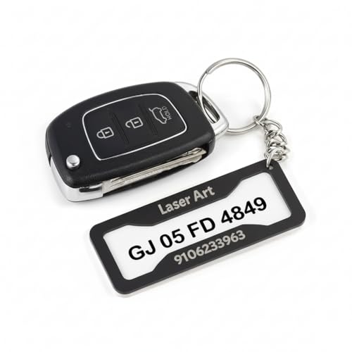 Customized Number Plate Keychain .