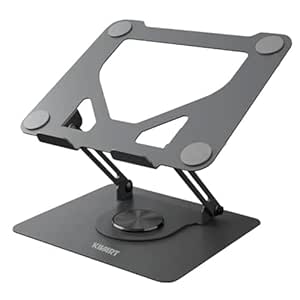 Elevate PRO Metal Laptop Stand with 360° Rotating Base | Adjustable Height & Angle | Hollow Design…