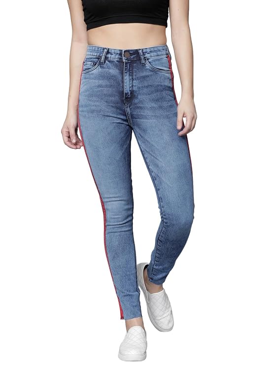 Tokyo Talkies Women's Super Skinny Fit Regular Jeans | Stretchable Mid-Rise Jeans Pant