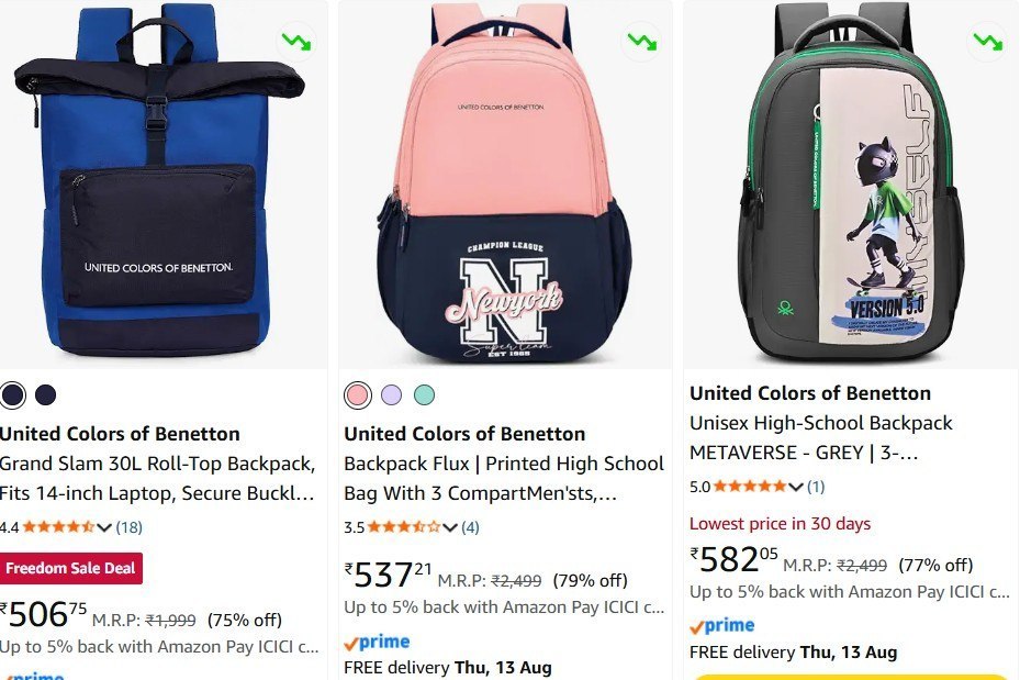 Looot🚀🚀UNITEDCOLORSOFBENETTON Backpacks Starts from