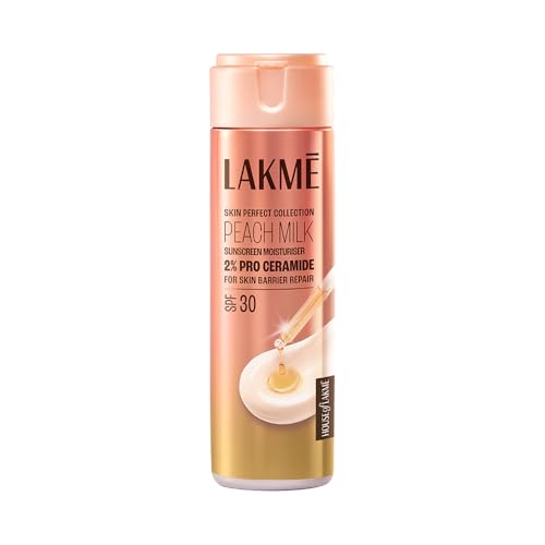 Lakm Peach Milk Moisturiser SPF 30 with 2% Pro-Ceramide | Da...