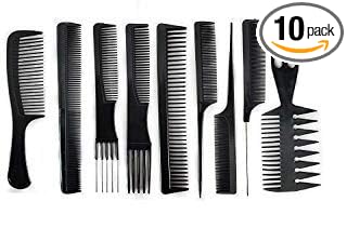 Ekan Set of 9 Professional Hair Cutting and Styling Comb Kit For Men and Women 20 Grams Black Pack Of 1