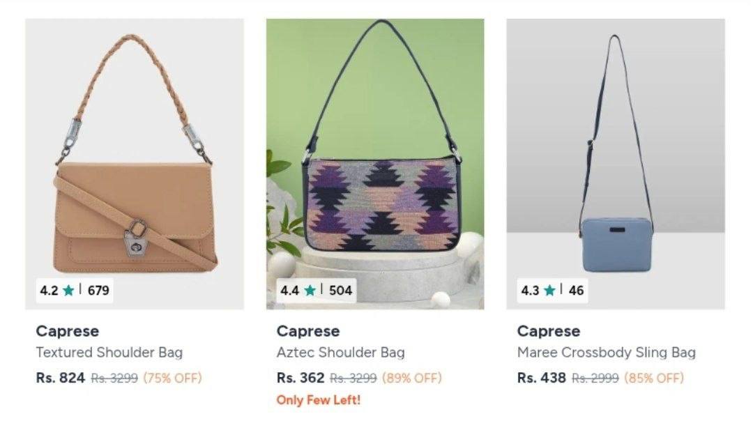 UPTO 85% OFF Caprese Handbags