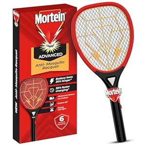 Mortein Advanced Anti-Mosquito Racquet | Mosquito Bat | Electric Fly Swatter | Mosquito Killer…
