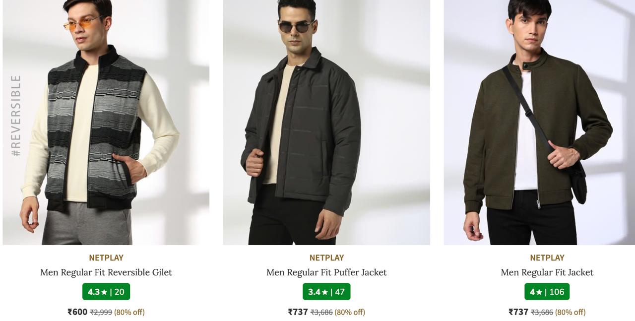 AJIO Loot : Upto 80% Off On Off On NETPLAY Clothing.