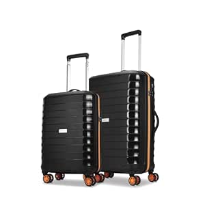 Aristocrat Altitude Set of 2 (Cabin+Medium) Trolley Bags, Black