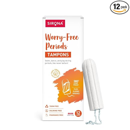 Sirona Fda Approved Natural Biodegradable Tampons - 12 Pieces