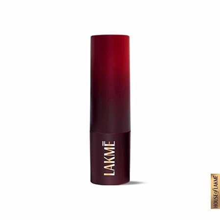 Lakme Forever Matte Lipstick, Waterproof, Non Drying, Creamy Matte Bullet Lipstick Made With French Rose Oil Extracts, Red Crimson, 4.5g