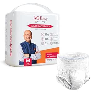AGEasy (Max Group) Unisex Adult Diaper Pants | M (Waist 24-45 inches) | 10 Units | Overnight Leak…