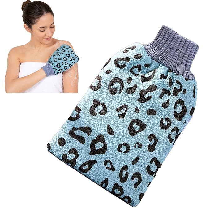 TEMPERIA Exfoliating Body Scrub Glove for Women & Men for Bathing (1pc) | Unisex Bath Scrubber Loofah Exfoliator Gloves | Deep Cleansing, Dead Skin Removal (MN03)