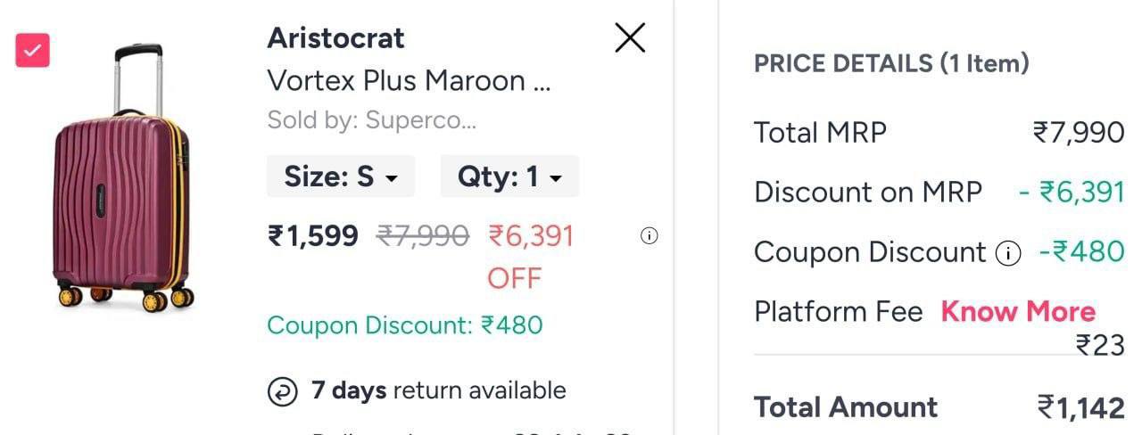 Myntra Loot : Branded Luggage Starts .