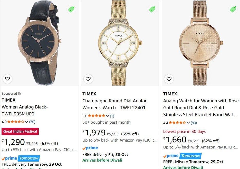 Looot🚀🚀Timex Women Analog Watch Starting from