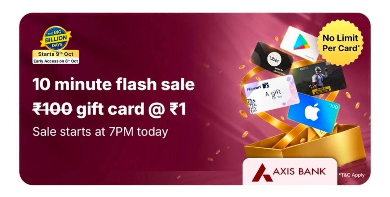 Live at 7 PM : ₹100 Gift Card
