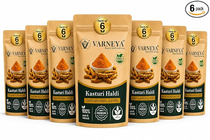 Naturals Kasturi Haldi 100g| Wild Turmeric (Curcuma Aromatica) | Pure Organic Raw Herbal | Premium Quality (Pack OF 6)
