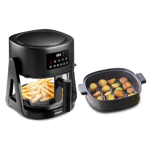 Acerpure Air Fryer | 100% Glass Bowl | 90% Less Oil | 5.5L Air Fryer + 2.5L Cooking Pot | Air Fry, Toast, Reheat, Grill, Cook | 360° TurboHeat Technology