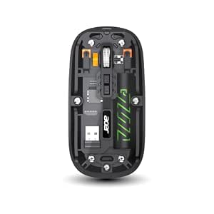 Acer Clearview Wireless Mouse, Dual Mode Bluetooth 5.2 & 2.4GHz, Rechargeable 500mAh Battery, RGB Lighting, 3200 DPI Adjustable, Silent